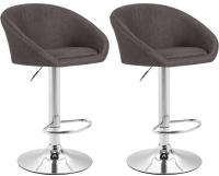 2er Set Barhocker Miami V2 Stoff chrom dunkelgrau 2er Set Barhocker Miami V2 Stoff chrom dunkelgrau