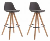2er Set Barhocker Franklin Stoff Square natura (eiche) dunkelgrau 2er Set Barhocker Franklin Stoff Square natura (eiche) dunkelgrau