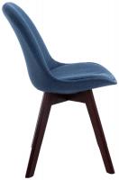 4er Set Besucherstühle Borneo V2 Walnuss Stoff  blau 