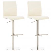 2er Set Barhocker Cadiz Kunstleder edelstahl creme 2er Set Barhocker Cadiz Kunstleder edelstahl creme