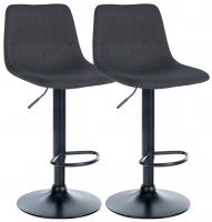 2er Set Barhocker Divo Stoff Schwarz dunkelgrau 2er Set Barhocker Divo Stoff Schwarz dunkelgrau