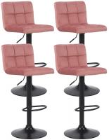 4er Set Barhocker Feni Samt pink 