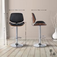 Barhocker Clawson Kunstleder chrom walnuss/schwarz Barhocker Clawson Kunstleder chrom walnuss/schwarz