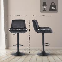 Barhocker Solon Schwarz Samt schwarz Barhocker Solon Schwarz Samt schwarz