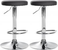 2er Set Barhocker Ponte Kunstleder chrom schwarz 2er Set Barhocker Ponte Kunstleder chrom schwarz