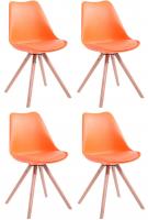 4er Set Stühle Toulouse Kunstleder Rund natura orange 4er Set Stühle Toulouse Kunstleder Rund natura orange