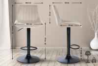 2er Set Barhocker Toni Samt schwarz creme 2er Set Barhocker Toni Samt schwarz creme