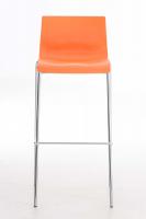 2er Set Barhocker Hoover Kunststoff 4-Fuß Gestell chrom orange 2er Set Barhocker Hoover Kunststoff 4-Fuß Gestell chrom orange