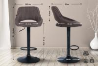 2er Set Barhocker Milet Stoff B dunkelgrau 