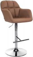 Barhocker Natoma Kunstleder chrom hellbraun 