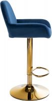 2er Set Barhocker Braga Gold Samt blau 