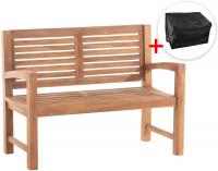 Teakbank Halden 120 cm mit Abdeckhaube teak Teakbank Halden 120 cm mit Abdeckhaube teak
