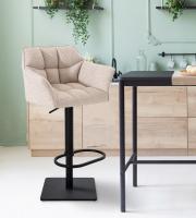 2er Set Barhocker Damaso Stoff schwarz elfenbein 2er Set Barhocker Damaso Stoff schwarz elfenbein