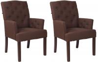 2er Set Stuhl Sugar Stoff antik braun