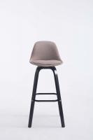 Barhocker Avika Stoff Schwarz taupe 