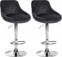 2er Set Barhocker Lazio Samt chrom dunkelgrau 2er Set Barhocker Lazio Samt chrom dunkelgrau