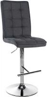 Barhocker Peking V2 Stoff chrom dunkelgrau