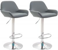2er Set Barhocker Braga Kunstleder chrom grau 2er Set Barhocker Braga Kunstleder chrom grau