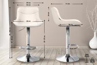 2er Set Barhocker Vonore Kunstleder chrom creme 2er Set Barhocker Vonore Kunstleder chrom creme