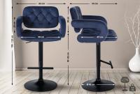 Barhocker Dublin Samt schwarz blau 