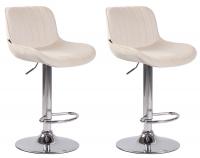 2er Set Barhocker Lentini Samt chrom creme 2er Set Barhocker Lentini Samt chrom creme