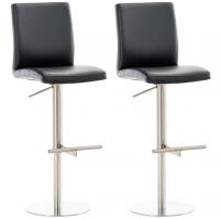2er Set Barhocker Cadiz Kunstleder edelstahl schwarz 2er Set Barhocker Cadiz Kunstleder edelstahl schwarz