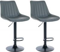 2er Set Barhocker Toni Kunstleder schwarz grau 2er Set Barhocker Toni Kunstleder schwarz grau