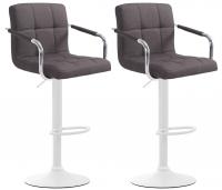 2er Set Barhocker Lucy V2 Stoff weiß dunkelgrau 2er Set Barhocker Lucy V2 Stoff weiß dunkelgrau