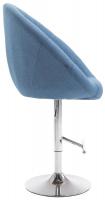 Barhocker London V2 Stoff chrom blau 