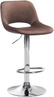 Barhocker Camden Samt chrom braun Barhocker Camden Samt chrom braun