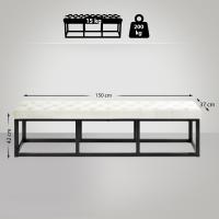 Sitzbank Polson Samt Schwarz 150 cm creme Sitzbank Polson Samt Schwarz 150 cm creme