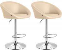 2er Set Barhocker Miami V2 Kunstleder creme