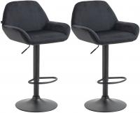 2er Set Barhocker Braga Samt schwarz schwarz 2er Set Barhocker Braga Samt schwarz schwarz
