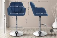 Barhocker Natoma Samt chrom blau Barhocker Natoma Samt chrom blau