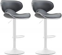 2er Set Barhocker Las Vegas V2 Kunstleder weiß grau 2er Set Barhocker Las Vegas V2 Kunstleder weiß grau