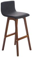 2er Set Barhocker Taunus Stoff Walnuss dunkelgrau 