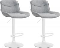 2er Set Barhocker Vonore Stoff weiß grau 2er Set Barhocker Vonore Stoff weiß grau