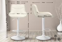 Barhocker Vonore Stoff weiß creme 