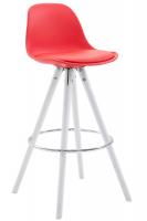 Barhocker Franklin Kunstleder Rund Weiß (eiche) rot Barhocker Franklin Kunstleder Rund Weiß (eiche) rot