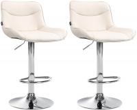 2er Set Barhocker Vonore Kunstleder chrom creme 2er Set Barhocker Vonore Kunstleder chrom creme
