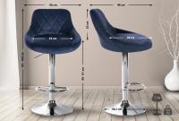 2er Set Barhocker Lazio Samt chrom blau 