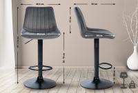 2er Set Barhocker Toni Samt schwarz dunkelgrau 