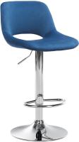 Barhocker Camden Samt chrom blau Barhocker Camden Samt chrom blau