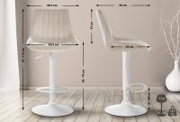 2er Set Barhocker Toni Samt weiß creme 2er Set Barhocker Toni Samt weiß creme
