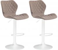 2er Set Barhocker Cork Stoff weiß taupe 2er Set Barhocker Cork Stoff weiß taupe