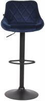 Barhocker Lazio Samt schwarz blau Barhocker Lazio Samt schwarz blau